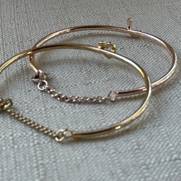 Bracelet Letter J and Heart Gold Tone Rose Gold Tone Fashion Jewelry set of 2 - Picture 8 of 11
